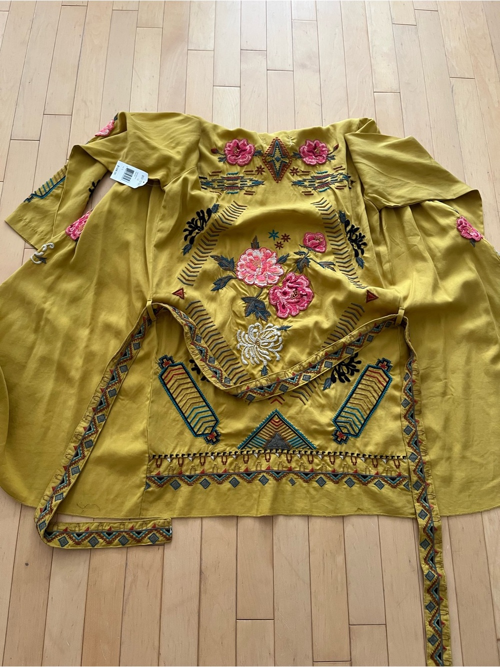 DRIFTWOOD Embroidered Tie-Waist Kimono Cardigan - Picture 8 of 13